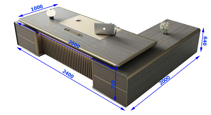 Bàn DE2420 sở hữu kích thước rộng rãi phù hợp với nhiều không gian lãnh đại 