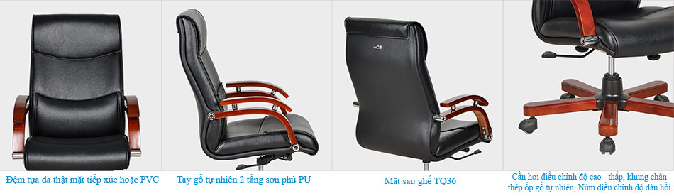 Kiểu dáng tỉ mỉ trong từng chi tiết của ghế TQ36 dành cho lãnh đạo