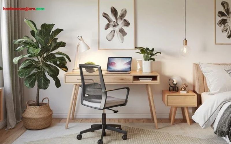 Chọn bàn làm việc gỗ tối giản cho phòng ngủ 