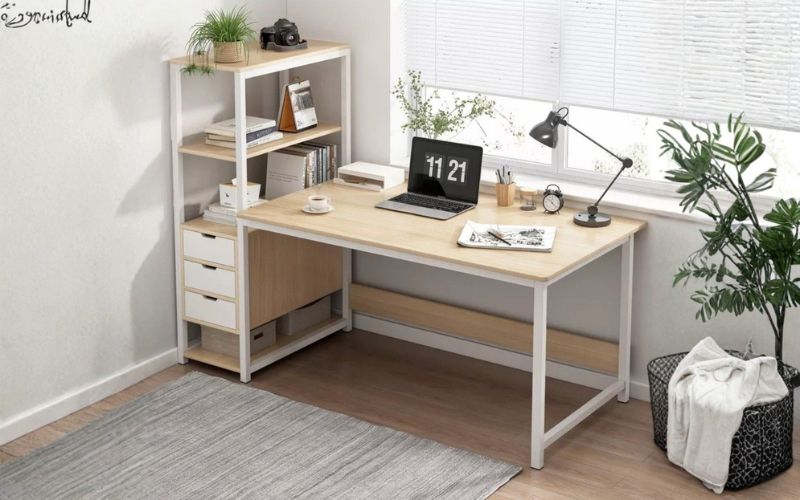 Bàn làm việc chân sắt chắc chắn thích hợp nhiều không gian 