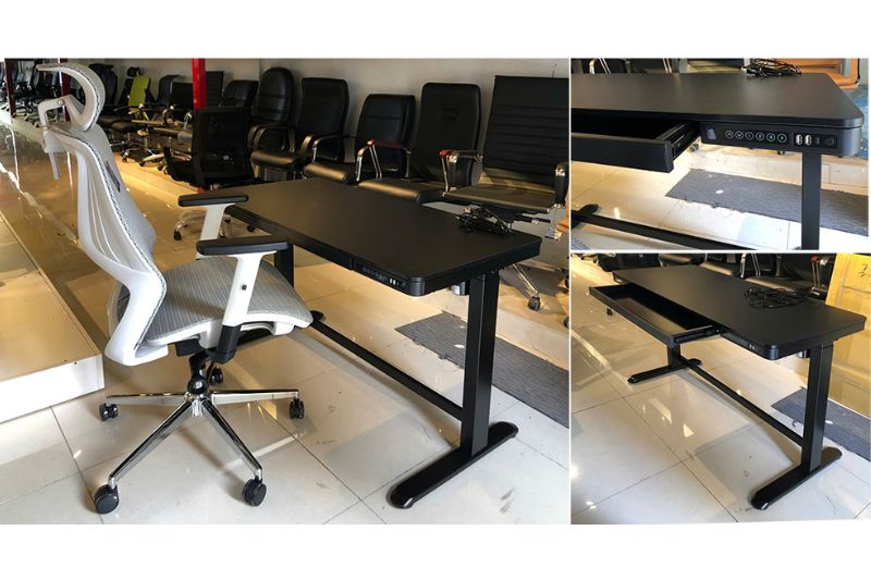 Bàn BNH107 được trang bị cơ chế nâng hạ linh hoạt cùng ngăn kéo tiện ích