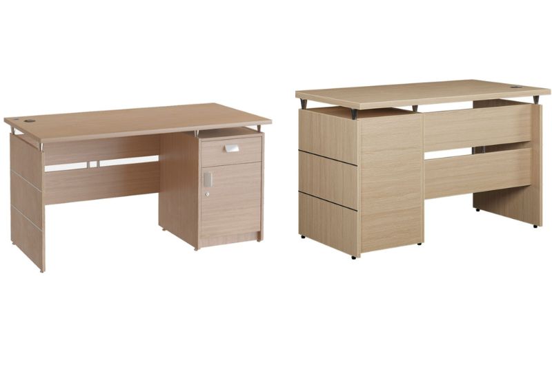 Bàn HR120SHL được sản xuất từ gỗ công nghiệp phủ Melamine bền đẹp, chống trầy xước