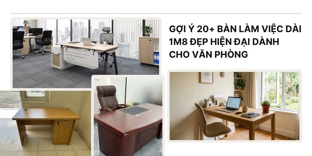 Gợi ý các mẫu bàn làm việc 1m8 Hòa Phát đẹp