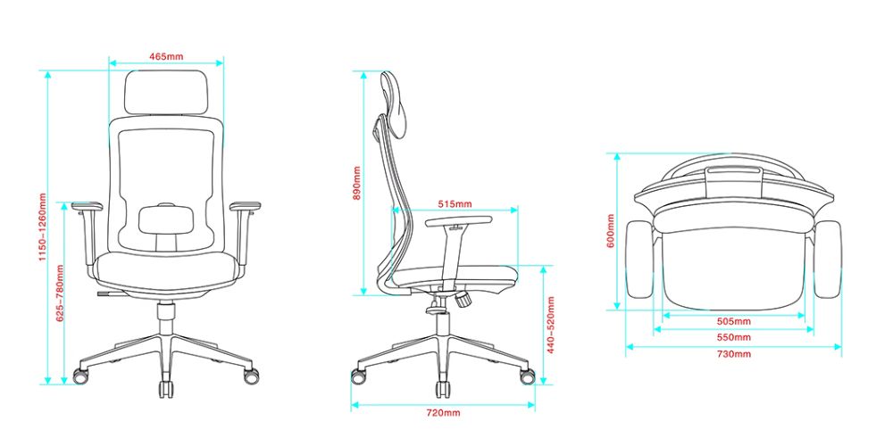 Kích thước rộng rãi của ghế LM189A-1 phù hợp mọi vóc dáng