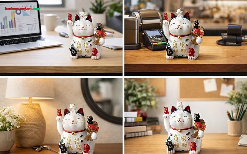 Hướng đặt mèo trên bàn đúng, mang lại tài lộc
